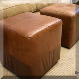 F12. 2 Leather ottomans. 17&rdquo;h x 16&rdquo; 